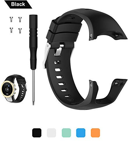 Bemodst® Für Suunto Spartan Trainer Wrist HR Armband, Ersatz Zubehör Silikon Uhrenarmband Band Sport Serie Uhr Uhrenarmbänder Handschlaufe - 5 Farben Universal Ersatzarmbände (Schwarz)