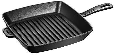 STAUB Cast Iron 10-inch Square Grill Pan - Matte Black, Made in France
