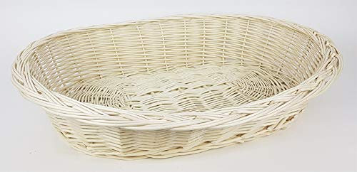 Tigana - Weidenkorb mit Zopfrand Hundekorb aus Vollweide in Weiß 70 cm (ohne Kissen)