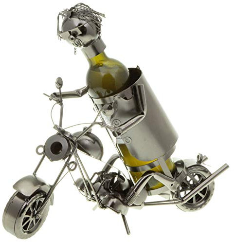 hLine Flaschenhalter Chopper Wein Flaschenständer Motorrad mit Fahrer