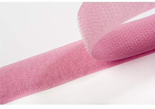 Jajasio Klettband bunt zum Nähen zum aufnähen, 20 mm, rosa/pink #08 25 Meter Flausch und Haken