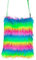 Das Kostümland Neon Plüsch Handtasche - Regenbogen