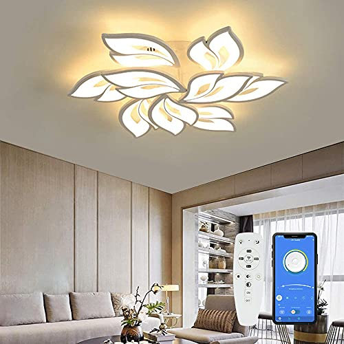 Yuanfenghua Lampadario camera da letto, 40W plafoniera Led soffitto, lampada da soggiorno con telecomando (85 X 10,5 cm)