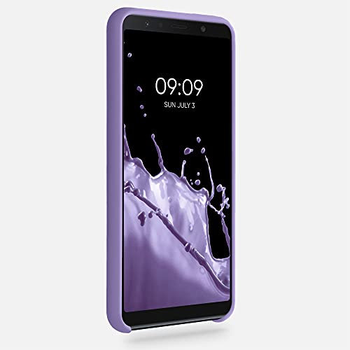 kwmobile Hülle kompatibel mit Samsung Galaxy A7 (2018) Hülle - Silikon Handy Case - Handyhülle weiche Oberfläche - kabelloses Laden - Veilchen Lila