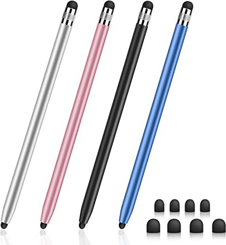 Digiroot Lot de 4 stylets capacitifs haute sensibilité et précision pour iPhone/iPad Pro/tablettes/Samsung/Galaxy/PC