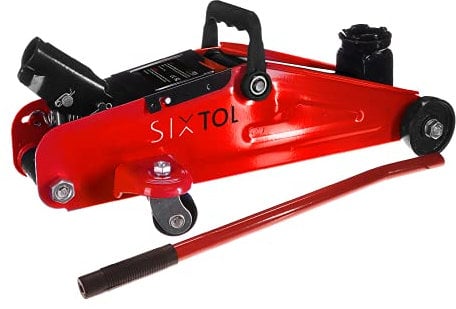 SIXTOL SX Jack MINI 2T | Mobiler Hydraulikheber Niedrigprofil | Zum Wechseln von Autorädern | Auf Rädern | Rangierwagenheber | für Werkstatt und Hobby | gefertigt aus Qualitätsstahl | Rot