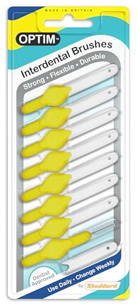 OPTIM INTERDENTAL Brush Blister (8 Brushes) - Yellow (Size 4/0.7 MM)