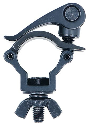 Tiardey Abrazadera de luz de Escenario de Montaje de Aluminio Negro para luz de Escenario Luz de Cabeza móvil para tubería OD 1.2-1.4 Pulgadas (32-35 mm) Soporte de Carga 165 lbs / 75 KG