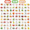 MORCART 90 Stück Lebensmittelmagnete für Kühlschrank, Einkaufsliste, Frühstück, Gemüse, Obst, Meeresfrüchte, Salat, Fleisch, dekorativer Kühlschrank, Küche, Büro, Klassenzimmer, Whiteboards