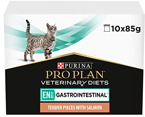 PRO PLAN VETERINARY DIETS EN Gastrointestinal Salmon Wet Cat Food 10x85g (Pack of 4)