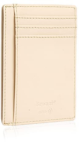 Bronzi® Geldbörse Herren | Geldbeutel Herren | Slim Wallet | Wallets for Men | Smart Wallet | RFID-Schutz | Geschenkbox - Italienische Marke (Beige)