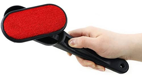 NIDONE Magic Lint Brush, Fabric and Clothes Cleaner, Pet Hair Remover Clothing, with Pop-up Multi-Directional Swivel Head 2Pcs (Black Rotary Type) Clothing Duster