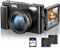 4K Digitalkamera Autofokus 48MP Fotokamera mit UV Linse 32G Karte Kompaktkamera Fotoapparat mit 3 Zoll 180° Flip Bildschirm Blitzlicht und Bildstabilisierung Live Vlogging für Tiktok