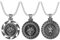 JewelryWe Schmuck 3pcs Wikinger Halskette Herren Retro Wolf Löwe Medaillon Anhänger mit 22 Zoll Kette Weizenkette Silber