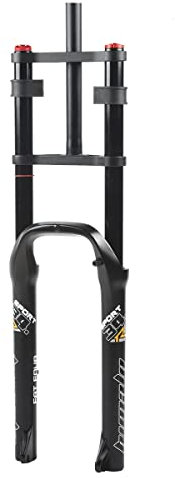 LHHL 26 Pouces Double Épaule Vélo Fourche À Suspension Air Alliage Magnésium Et D'aluminium Double Épaule Tube Direction Voyage 150mm QR Fourche for Fat Bike (Color : Black, Size : 26 inch)