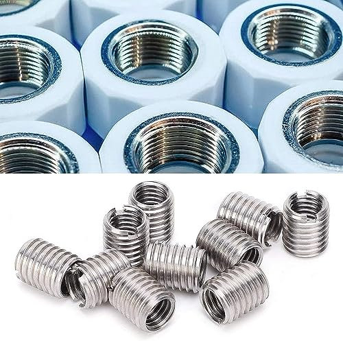 10Stück Gewindeeinsatz männlich und weiblich Reduziermutter Schraubhülse Edelstahl Hardware Reparaturwerkzeug innen M6*1.0 außen M8*1.25 6MM