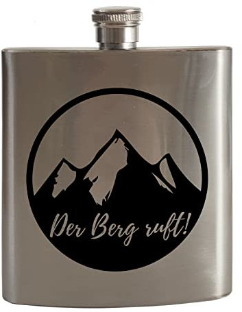 Der Berg ruft Flachmann mit Berglandschaft