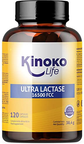 ULTRA LATTASI 16500 FCC 120 Capsule. Accíon Rapido. Migliore assorbimento delle pillole o compresse di lattasi. Per l'intolleranza al lattosio. Enzimi digestivi Premium. Adatto per vegani