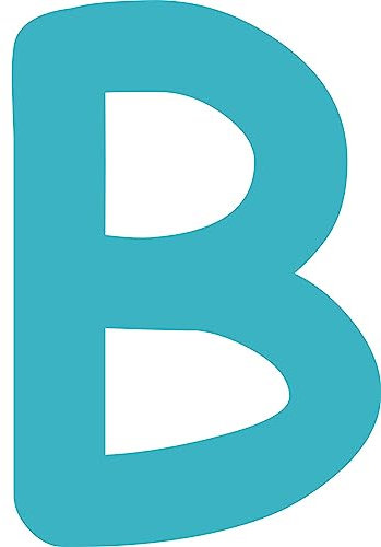Kleckerliese Alphabet Buchstaben 10cm selbstklebende Aufkleber Wand Fenster Tür Boote Auto Kinderzimmer STICKER B - Höhe 10cm, Farbe Türkis