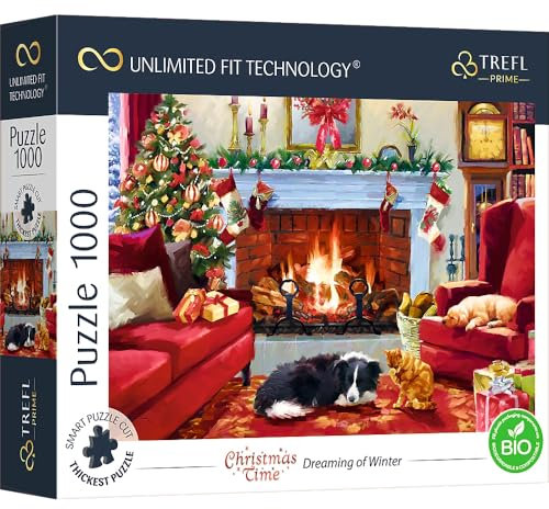Trefl Prime - Puzzle UFT Christmas Time: Dreaming of Winter - 1000 Teile - Dickster Karton, Bio, Weihnachtspuzzle, Weihnachtszauber, für Erwachsene und Kinder ab 12 Jahren