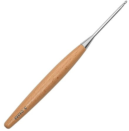 Coopay Häkelnadel 3,0 mm, Häkelnadeln mit Buchenholzgriff und Glatte Hakenkopf, Ergonomische Häkelnadel, Leichte Häkelnadel für Arthitische Hände, Handwarme Lang Häkelnadeln 3mm
