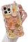 QLTYPRI Case for iPhone 15 Pro Max, Colorful Retro Oil Painting Flower Pattern Cute Curly Wave Frame Exquisite Phone Case for Girls Women, Shockproof Protective Phone Cover for iPhone 15 Pro Max- Pink