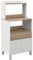 HOMCOM Meuble Micro Onde, Buffet Cuisine avec Placard tiroir étagère supérieur, Meuble Micro Ondes Cuisine Rangement pour Salle à Manger, Salon, 60 x 40 x 131 cm Naturel et Blanc