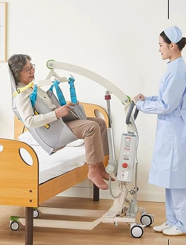 PRUJOY Electric Patient Lift Foldable Patient Lift Wheelchair Portable Car Transfer Aid Transport Chair Plug-in/Battery-Powered Load 440 Lb