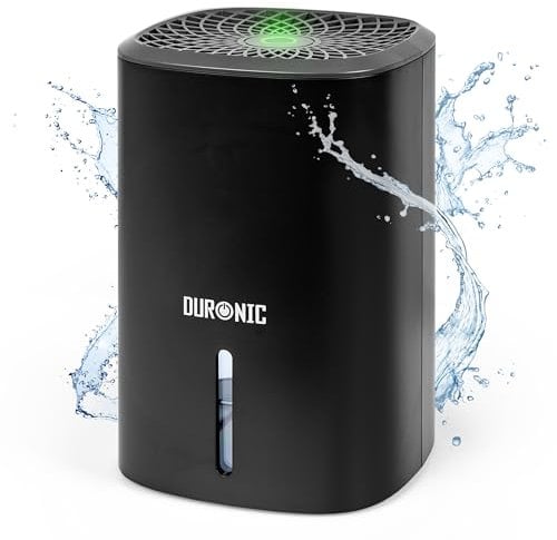 Duronic Mini Dehumidifier DH06 BK 23W Small Dehumidifiers with 32 Decibels Automatic Dehumidifier for Mould & Moisture Removal 0.8L Air Dehumidifiers for Home Rooms Bedroom
