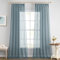 EMEMA 2er Set Sheer Voile Vorhang mit Kräuselband Transparente Gardine aus Voile Polyester Transparent Wohnzimmer Luftig Dekoschal für Schlafzimmer 140 X 260 cm (B x H) Staubiges Blau