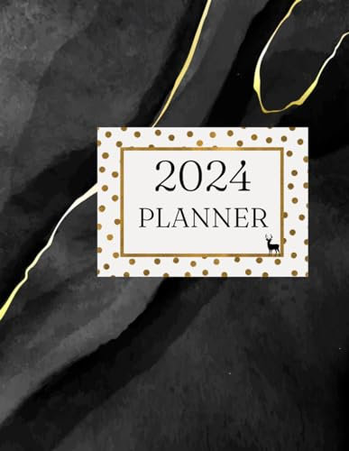2024 ULTIMATE PLANNER BLACK AND GOLD MARBLE