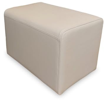 Quattro Meble Beige Toledo Echtleder Hocker Sitzhocker Rindsleder Sitzwürfel Fußhocker Polsterhocker Echt Leder Puff (40 x 40 x H-40 cm)