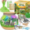 Dinosaurier Terrarium Set, Dinosaurier Spielzeug ab 4, 5, 6, 7, 8-12 Jahre, Basteln Sie Ihr Eigenes Dinosaurier Nachtlicht, Dinosaurier Geschenke Dino Bastelset für Kinder Jungen