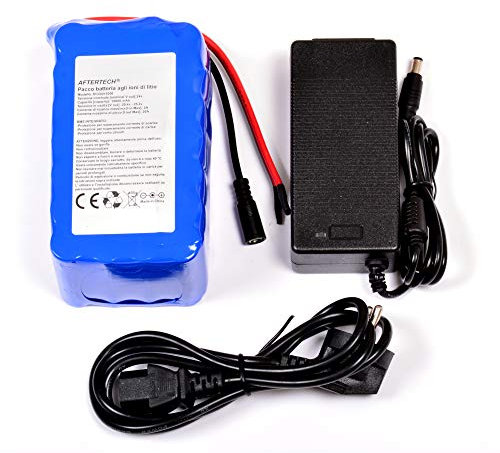 AFTERTECH Pack batterie pile 24 V 10 Ah rechargeable au lithium 140 x 80 x 75 mm 10 000 mAh 24 volts 7s4p F1C4