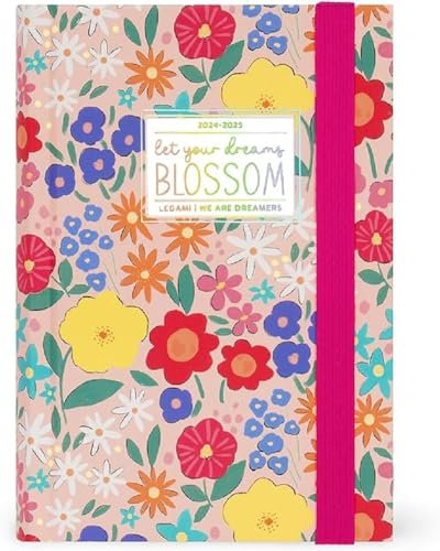 Legami - Agenda Giornaliera 2024-2025 Floreale, 16 Mesi Small, Diario da Settembre 2024 a Dicembre 2025, Chiusura con Elastico, Carta Certificata FSC, Planner Mensile, 9.5 x 13.5 cm, Tema Flowers