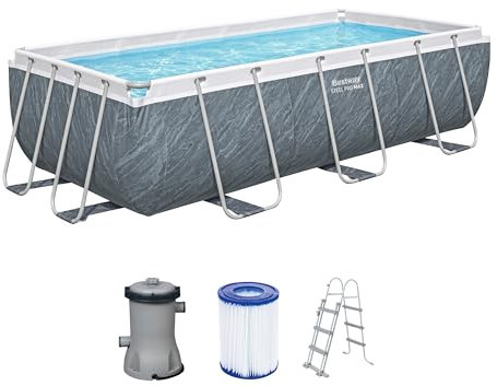 Bestway Steel Pro Max Kit Piscine Hors Sol - 404 cm x 201 cm x 100 cm - Gris