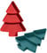 Veemoon 2pcs Christmas Tree Candy Plate PET Christmas Tree Shaped Dish Plate 3 Compartment Christmas Snack Serving Tray for Xmas Holiday Party Pastry Nut Dessert Fruit Red Green