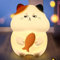 CHMMY Nachtlicht Kinder, Kawaii Katzen Nachtlicht Baby, 7 Farben Silikon LED Nachtlicht Baby, 1200mAh Fernbedienung Nachtlampe mit USB Aufladung für Mädchen, Kinderzimmer, Nachttischlampe