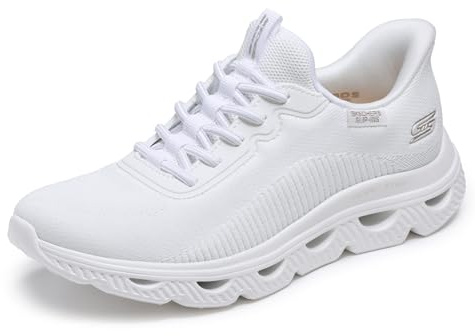 Skechers Damen Bobs Arc Waves Turnschuhe, White Engineered Knit, 35 EU