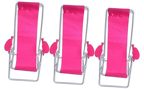 HAWILLOSCH 9stücke Miniatur Strandstuhl Faltbare Mini Decke Stühle Für Puppenhäuser Miniatur Garten Dekoration Kreative Handwerksmöbel Für Sammler