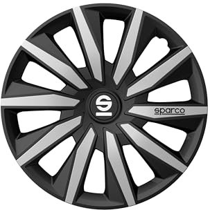 Sparco Radzierblenden Milano - 16-Zoll - Schwarz/Silber - Satz mit 4 Stück
