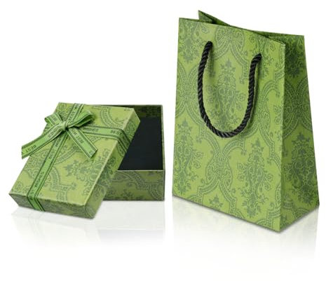 Aucuu Schmuck Geschenkbox, Geschenkbox mit Deckel, Klein Geschenkschachtel, 9× 7× 3cm Schmuck Box, Schmuck Organizers, Schmuckaufbewahrung für Ring Halskette Ohrringe, für Valentinstag Weihnachten