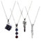 4 Set Jujuts Kaisens Halskette Anime Figur Satoru Gojos Cosplay Necklace Accessories Waffen Modelle Anhänger Jewelry Silber Kette