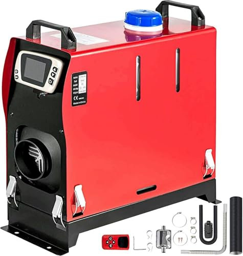 LYJYUJIE 5KW Calefaccion Diesel Calefaccion Estacionaria Calentador De Aire Diesel Todo En Uno con Interruptor LCD, Salida De Aire única para Camiones De Automóviles~/