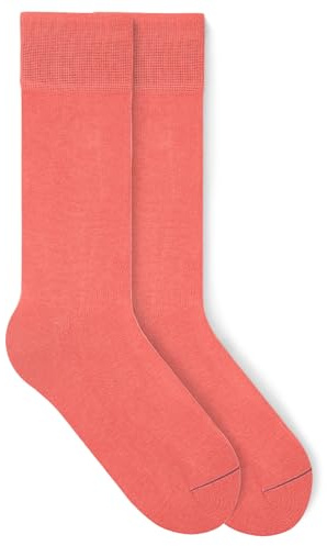 von Jungfeld - 1 Paar Classic Socken für Damen & Herren Gr. 39-42 - Hochwertige Socken aus Bio-Baumwolle in Hot Coral