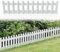 FIVMEN Lot de 12 bordures de pelouse en plastique - 43 x 12 cm - Avec clous de sol - Flexible - Pour parterre de fleurs - Palissade de jardin - Blanc
