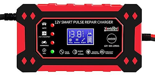 12V 6Amp Car Battery Charger,Smart Automatic Battery Charger with Intelligent Charges, Pulse Repair ChargerS Pack for Car Truck Motorcycle Maintains Lead Acid,Boat Mower Battery