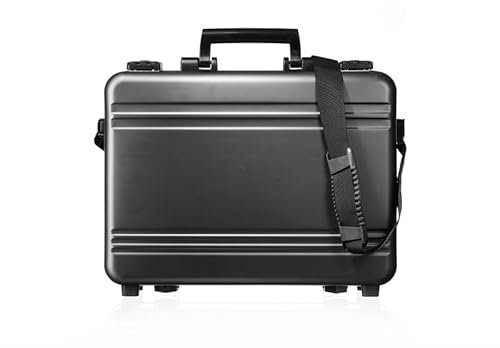 GUARDIQUE Aluminium Aktentasche, CW-025, mit Deckeleinsatz, Attachékoffer, Aktenkoffer aus Aluminium, Alu-Koffer, Demonstrationskoffer, Schutzkoffer, Anthrazit, TSA-Schloss, 39,2 × 28,2 × 10,5 cm