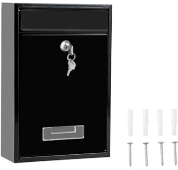 Boîte aux lettres murale verrouillable avec 2 clés, boîte aux lettres en fer, Insertion de courrier for l'extérieur, la maison, le bureau, porte externe pour les maisons individuelles, les appartement