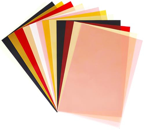 100 Blatt Transparentpapier, Seidenpapier Bunt A4, Transparentpapier Bedruckbar 100g/m², Pauspapier, Pergamentpapier zum Bedrucken, Abpauspapier, Durchsichtiges Papier für Laternen, Verpacken